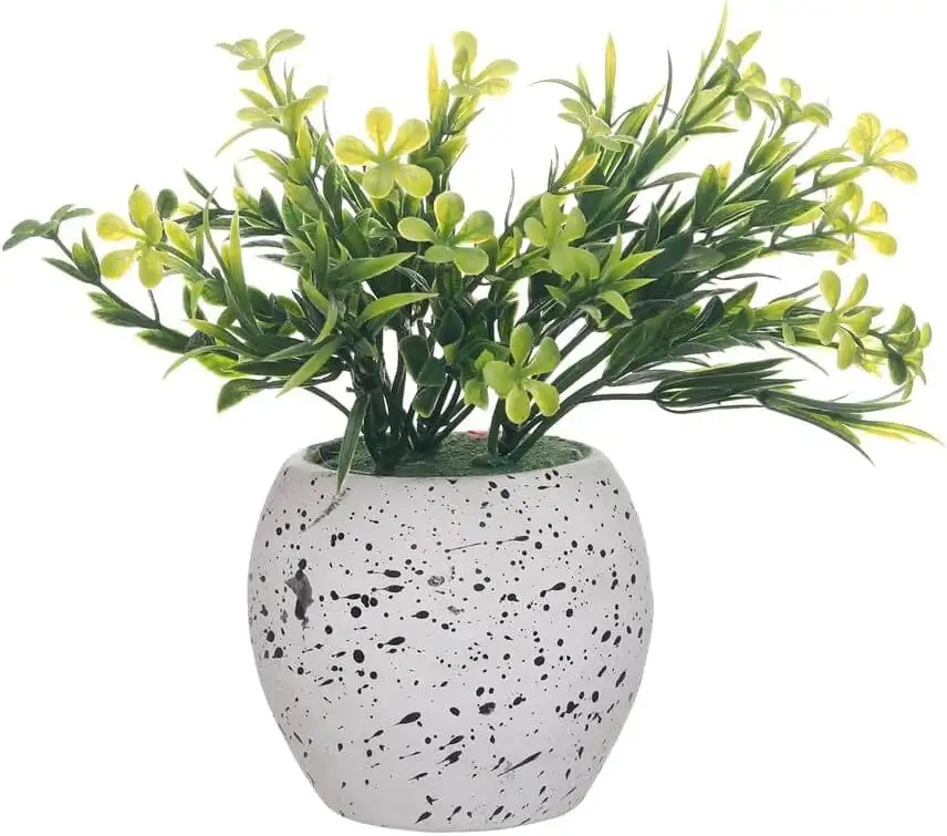 اناء زرع ، بلاستيك فخار - ابيض اسود